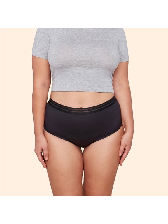 For All Leaks Light Absorbency Hi-Waist Bladder Leak Underwear, Small, Black