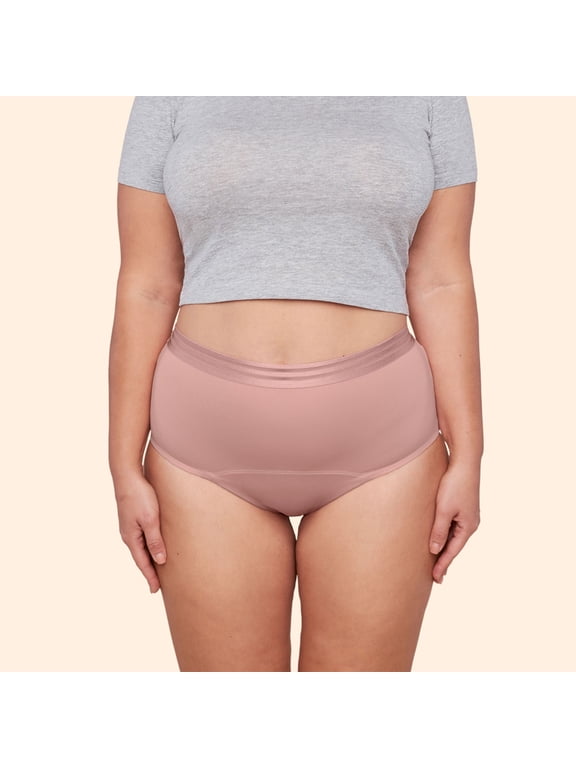 For All Leaks Light Absorbency Hi-Waist Bladder Leak Underwear, Small, Desert Rose