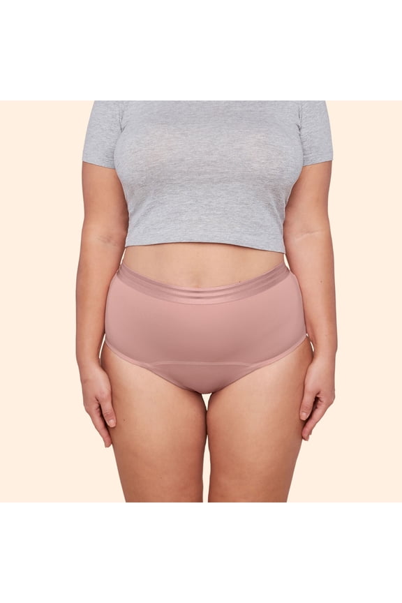 For All Leaks Light Absorbency Hi-Waist Bladder Leak Underwear, Small, Desert Rose