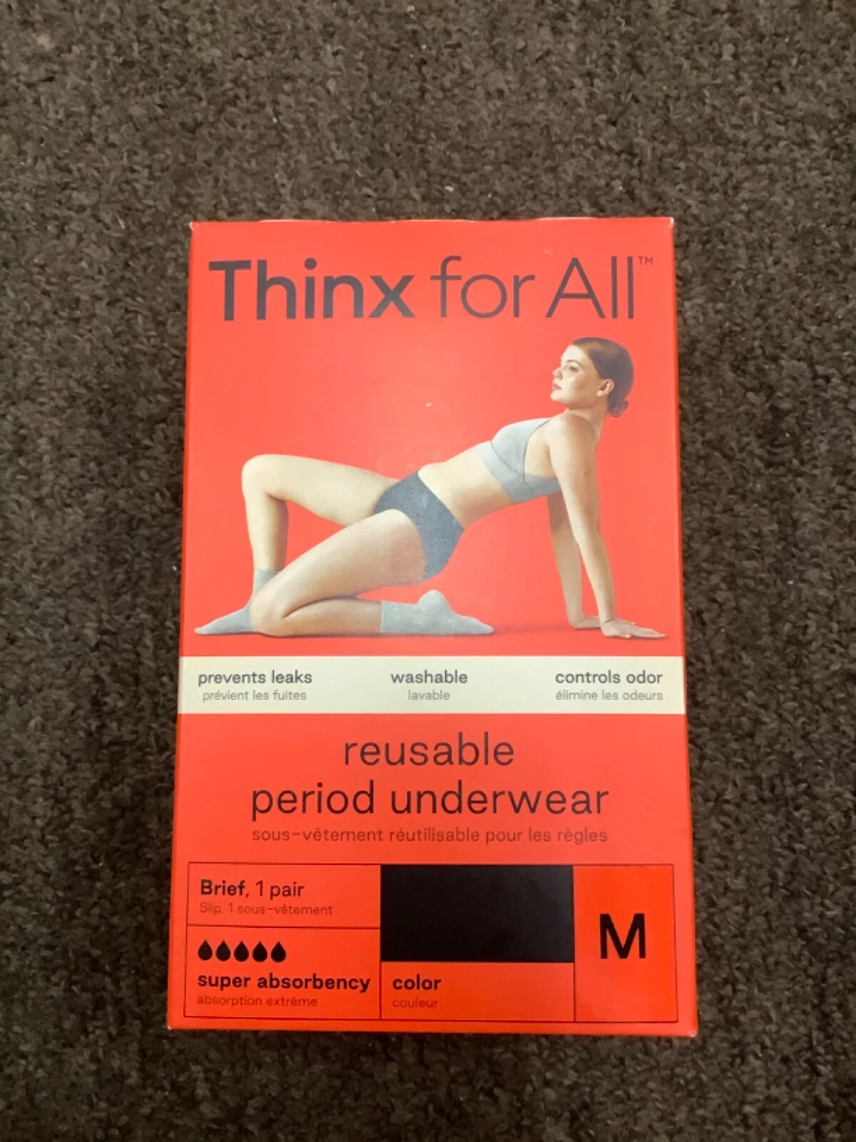 Thinx For All Period Underwear Panties Black Super Absorption Medium New Nib