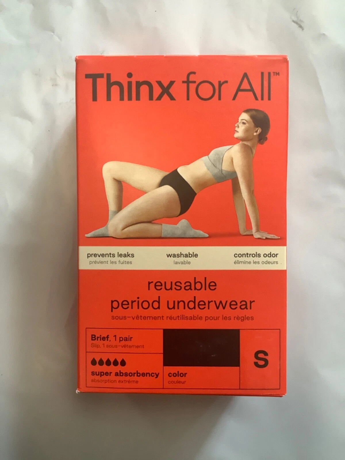 Thinx For All Period Underwear Panties Black Super Absorption Small New Nib