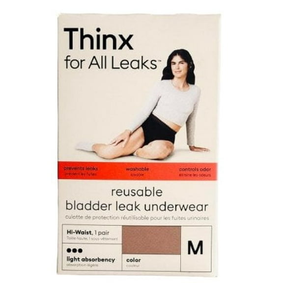 Thinx Hi-Waist Bladder Leak Underwear M Desert Rose Light Absorbency Reusable