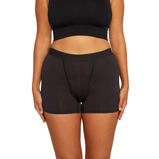 Thinx Modal Cotton Boyshort | Period Underwear for Women | Super Absorbency, Black 1X - Walmart.com