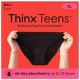 thumbnail image 1 of Thinx Teens Cotton Bikini Leakproof Period Underwear, Size 15/16, Black, 1 of 13