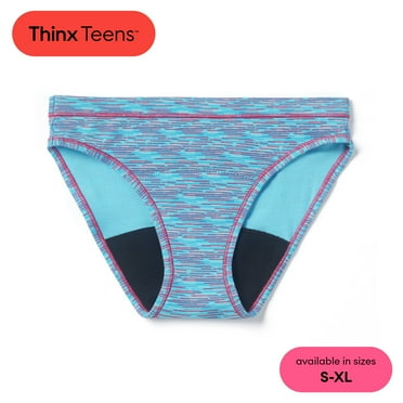 Thinx Teens Super Absorbency Cotton Bikini Period Underwear, Small, Hologram