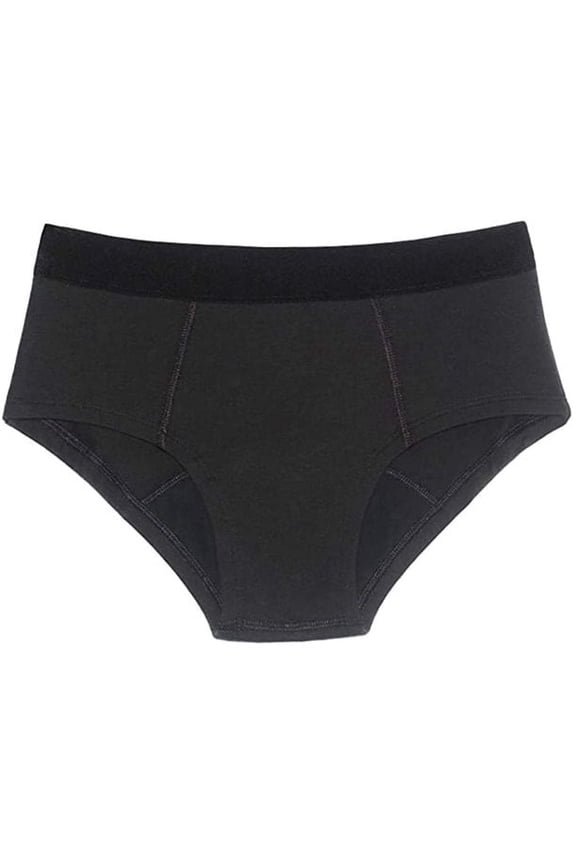 for All Women's Briefs Period Underwear, Super Absorbency, Black