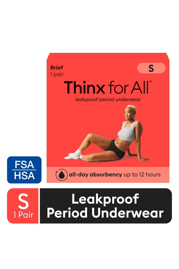 for All Women's Everyday Comfort Brief Leakproof Period Underwear, S-XL, Black