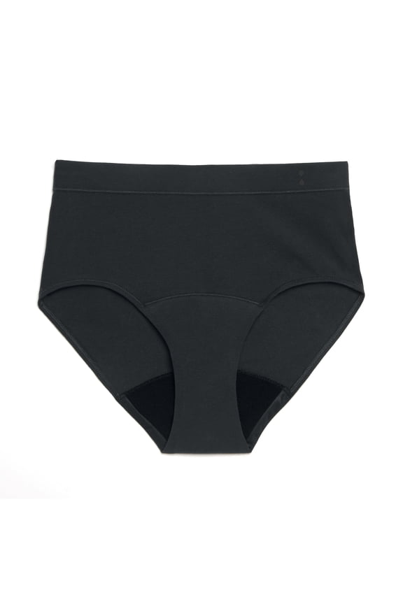 ™ Women's Everyday Comfort Hi-Waist Period Underwear, Leakproof up to 12 hours, Black Haze