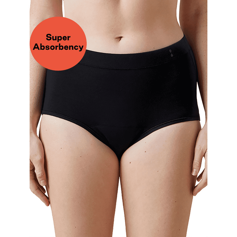 Thinx For All Period Better Underwear Brief Panties Extreme Absorption Med.  Bk - Lacadives