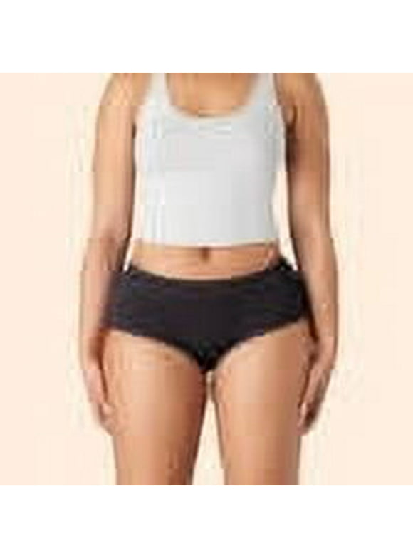 Thinx for All Women's Super Absorbency Cotton Brief Period Underwear, Large , Black