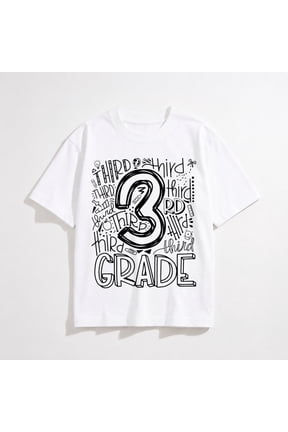 Third 3rd Grade Typography Back to School T-Shirt