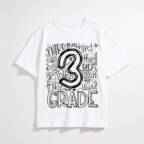 Third 3rd Grade Typography Back to School T-Shirt
