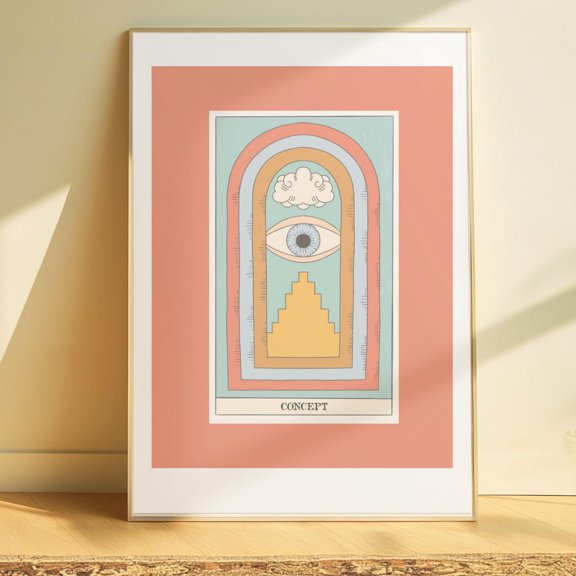 Third Eye Arch Concept Rolled Poster - Psychedelic Eye Print, Unframed Paper Poster 8x10in