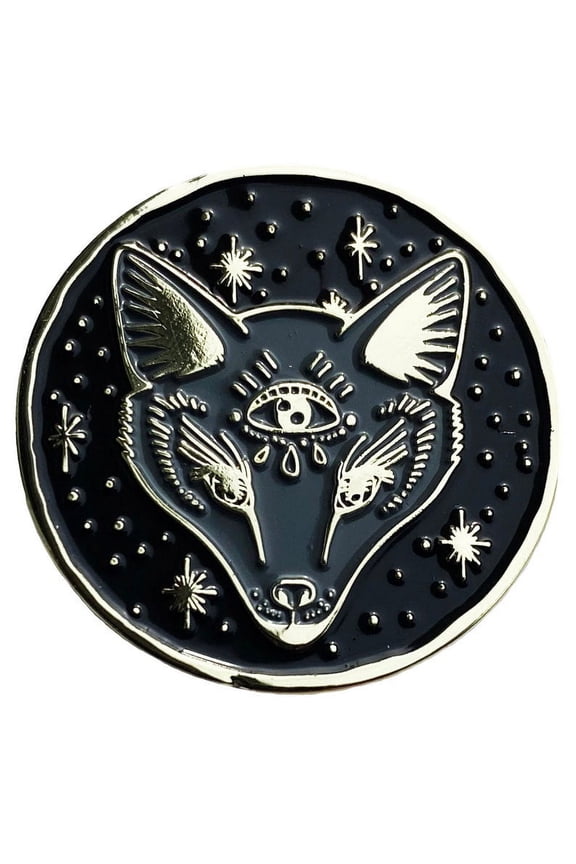 Third Eye Fox Boho Badge Enamel PinBrooch for Jacket Tote Hand Bag