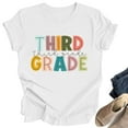 Third Grade Crew TShirt Womens Funny Teacher Present Tees Casual Short