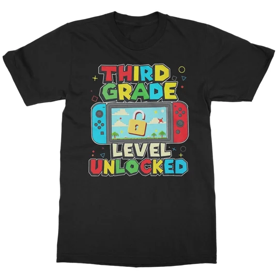 Third Grade Quest Level Unlocked Gaming School Unisex T-Shirt, S-5XL