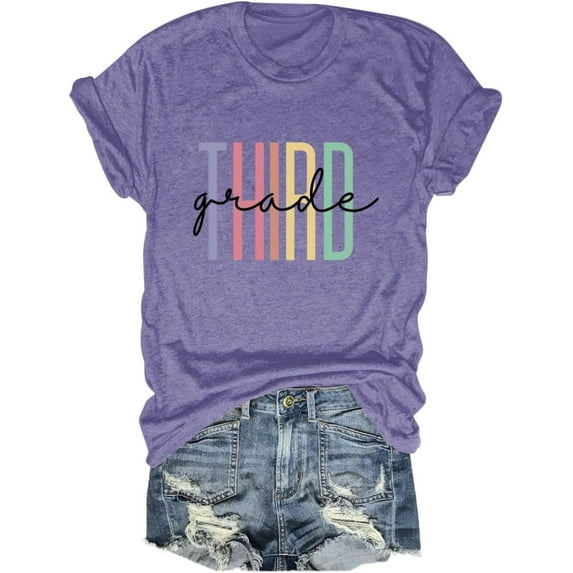 Third Grade T-Shirt for Women 3rd Grade Teacher Shirt Teacher Appreciation Short Sleeve Shirt Teacher Gift Tee