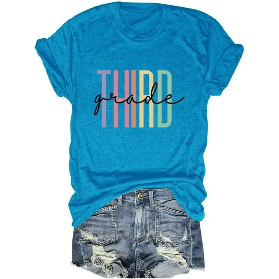 Third Grade T-Shirt for Women 3rd Grade Teacher Shirt Teacher Appreciation Short Sleeve Shirt Teacher Gift Tee