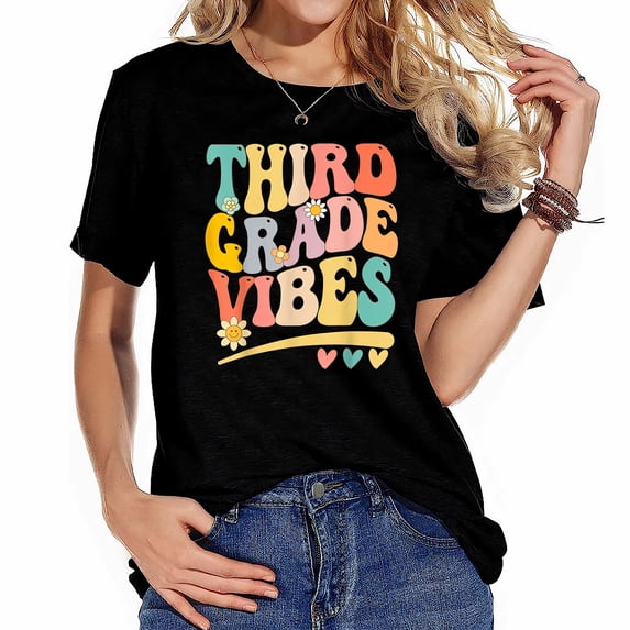 Third Grade Vibes For Girls 3rd Grade Teacher T-Shirt