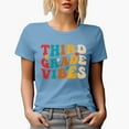 thumbnail image 1 of Third Grade Vibes, Quote for Elementary School Teachers, Groovy Retro Wavy Text Merch Gift, Baby Blue T-Shirt, XL, 1 of 5