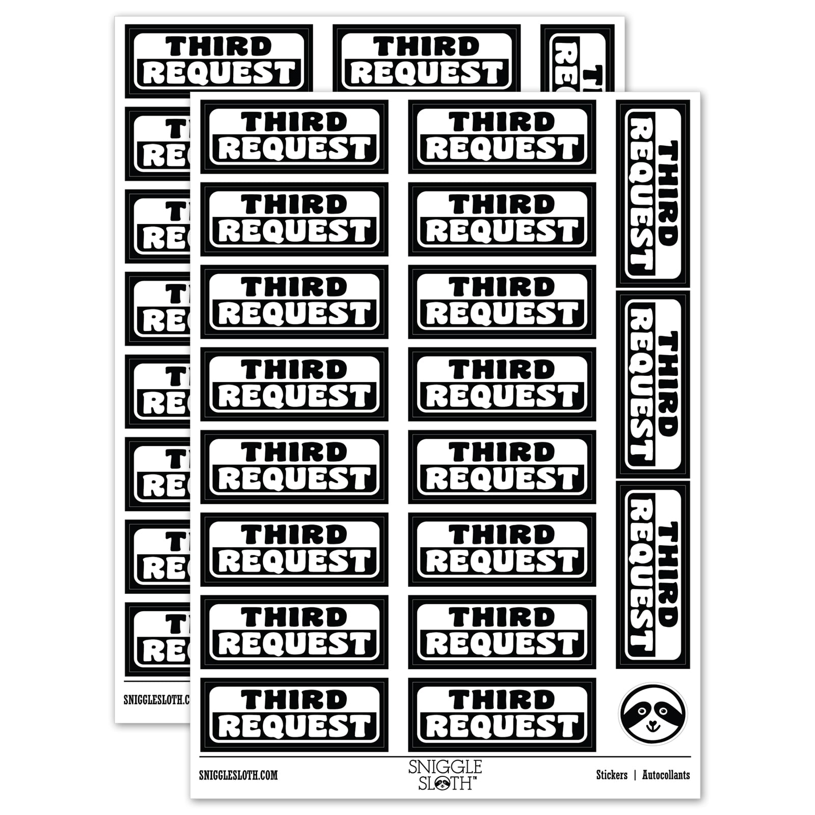 Third Request Payment Billing Sticker Set - Black - Matte Finish - 2.00 ...