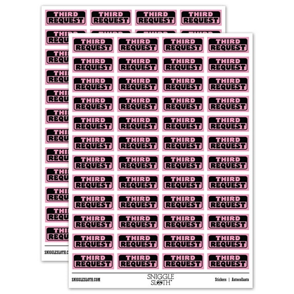 Third Request Payment Billing Sticker Set - Light Pink - Matte Finish - 1.25" Mini