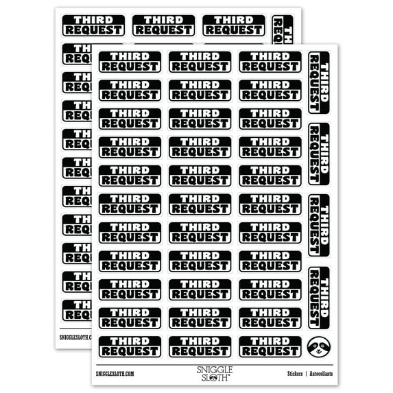 Third Request Payment Billing Sticker Set - White - Gloss Finish - 1.5" Small