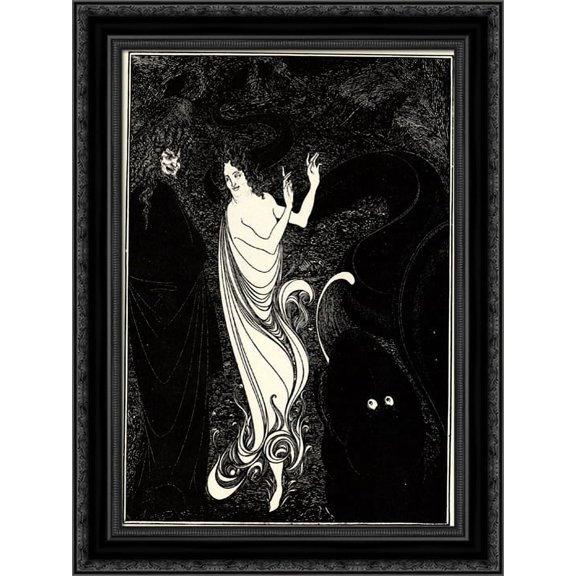 Third tableau 20x24 Black Ornate Wood Framed Canvas Art by Beardsley, Aubrey