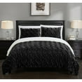 thumbnail image 1 of Thirsa 3 or 2 Piece Comforter Set Ultra Plush Micro Mink Criss Cross Pinch Pleat Sherpa Lined Bedding, 1 of 6