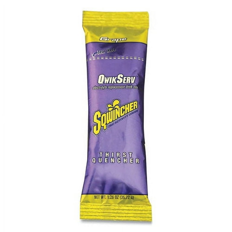 Thirst Quencher QwikServ Electrolyte Replacement Drink Mix, Grape, 1.26 oz Packet, 8/Pack Thirst Quencher QwikServ Electrolyte Replacement Drink Mix, Grape, 1.26 oz Packet, 8/Pack