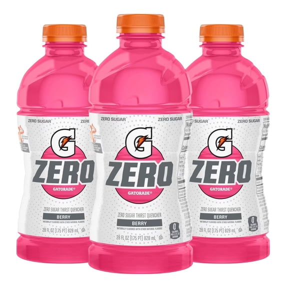 Thirst Quencher for Gatorade Zero Sugar Berry Thirst Quencher, 28 Fl Oz Bottle (Pack of 3)