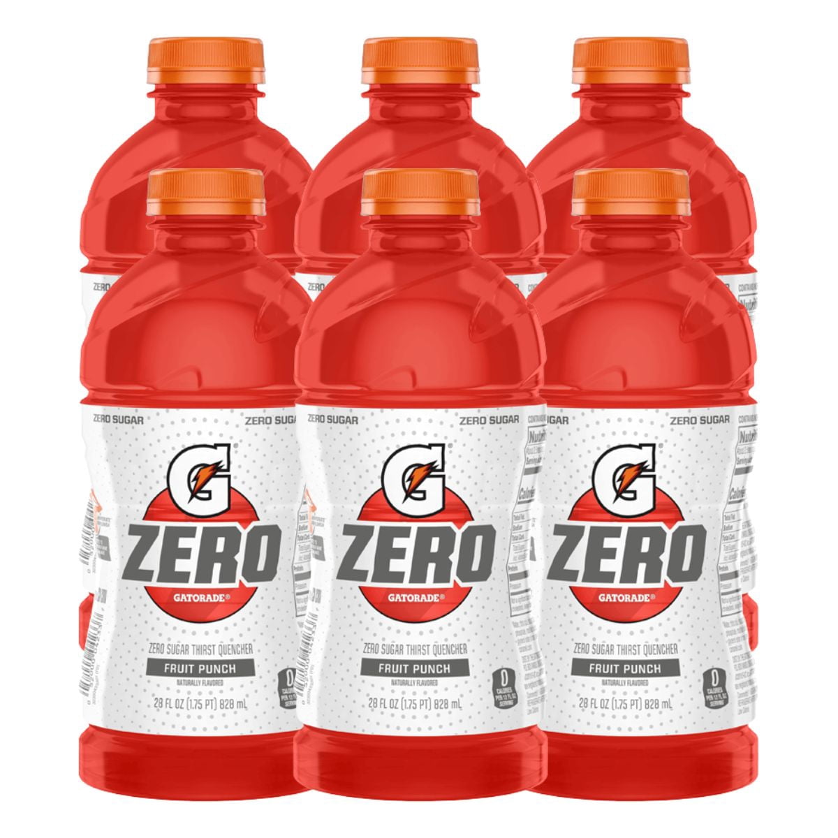 Thirst Quencher for Gatorade Zero Sugar Fruit Punch Thirst Quencher, 28 Fl Oz Bottle (Pack of 6)