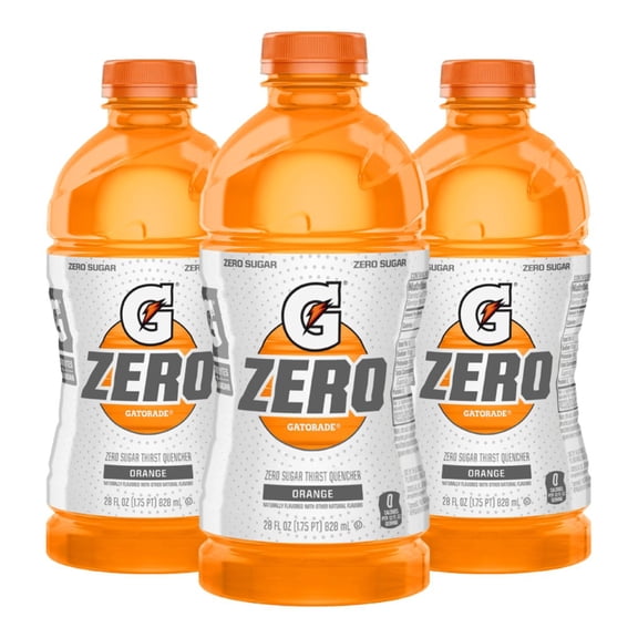 Thirst Quencher for Gatorade Zero Sugar Orange Thirst Quencher, 28 Fl Oz Bottle (Pack of 3)