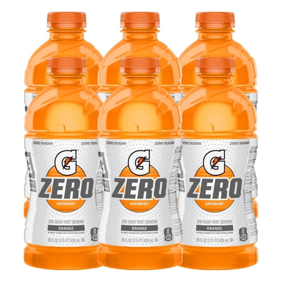 Thirst Quencher for Gatorade Zero Sugar Orange Thirst Quencher, 28 Fl Oz Bottle (Pack of 6)