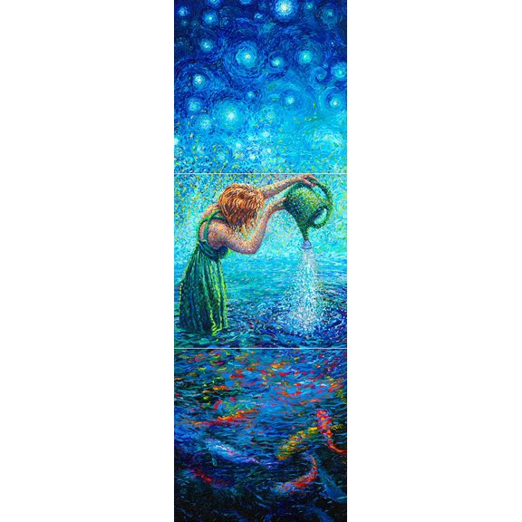 Thirsty Koi Triptych Poster Print - Iris Scott (8 x 24)