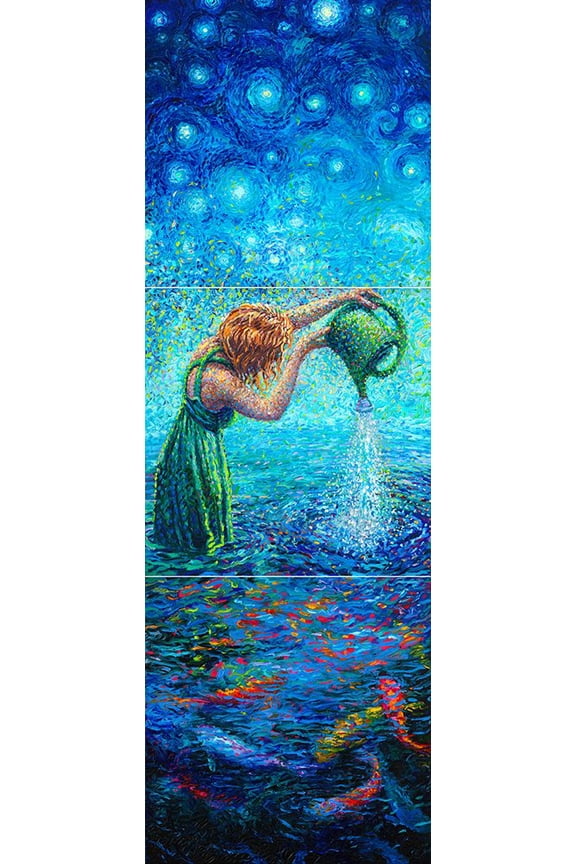 Thirsty Koi Triptych Poster Print - Iris Scott (8 x 24)