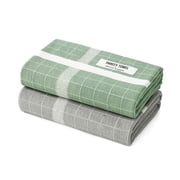 Thirsty Towel Cotton Bath Towel 400 Gsm | Super Soft & High Absorbency Towels, Quick Dry Bath Towels Large Size Pack Of 2 Green & Grey