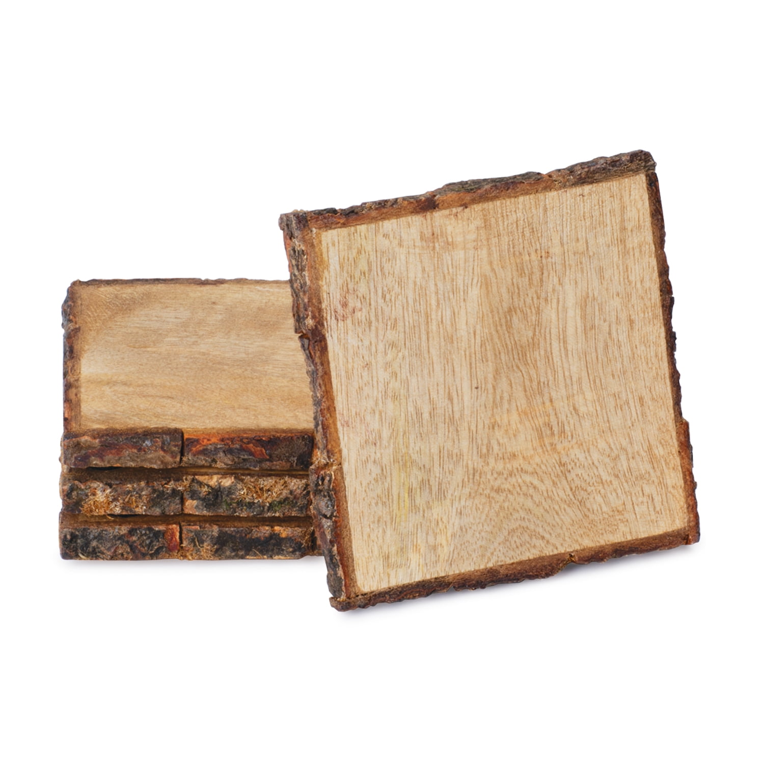Craft Express 4 Pack Engravable Square Marble Wood Coasters