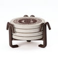 thumbnail image 1 of Thirstystone 4-Pack Monogram Letter G Sandstone Coasters in Iron Holder, 1 of 7