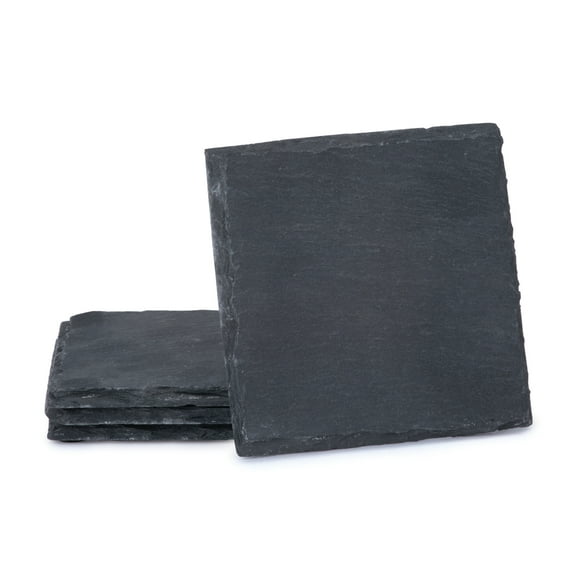 Thirstystone 4 Pack Natural Gray Slate Coasters with Protective Backing