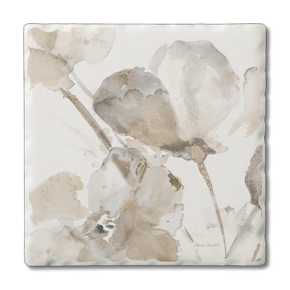 Thirstystone Abstract Floral I Single Stone Tumbled Tile Coaster Create Your Own Set