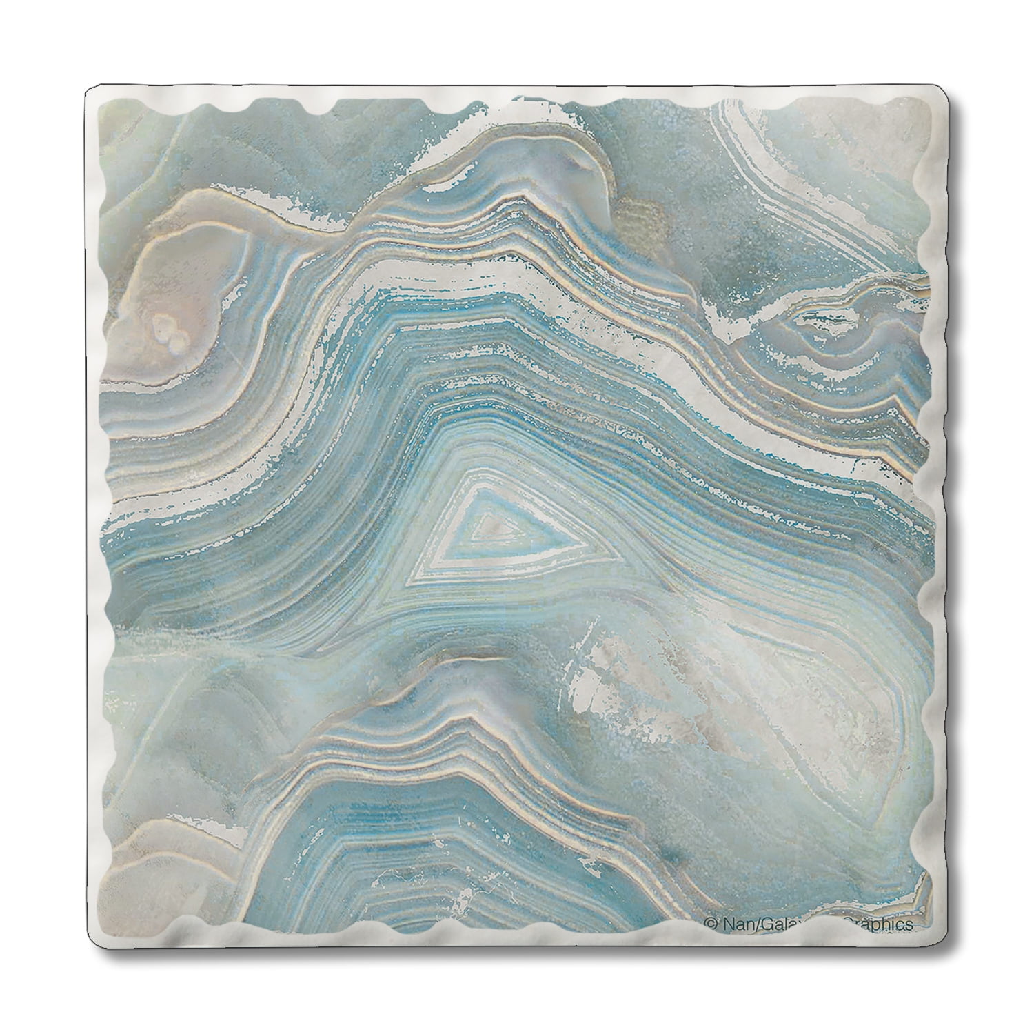 Blue Agate Stone Coasters with Cork Backing, 4-Pack