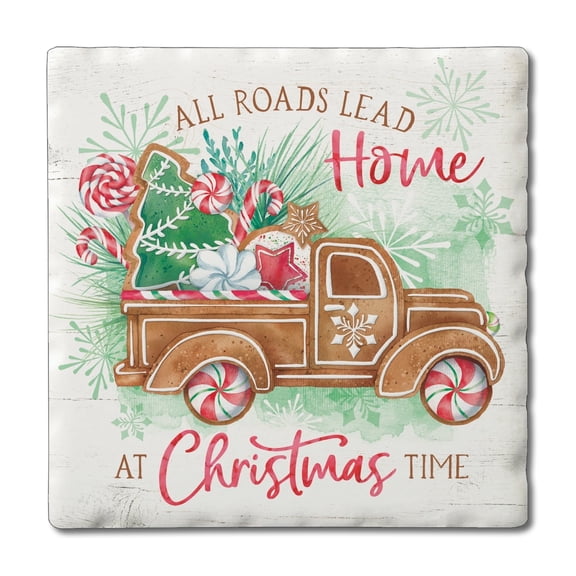 Thirstystone All Roads Lead Home Single Tumbled Tile Stone Coaster Create Your Own Set