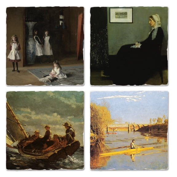 Thirstystone "American Artists" 4-Pack Assorted Tumbled Tile Coasters