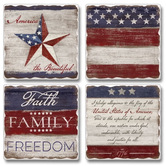 Thirstystone Americana 4-Pack Tumbled Tile Coasters