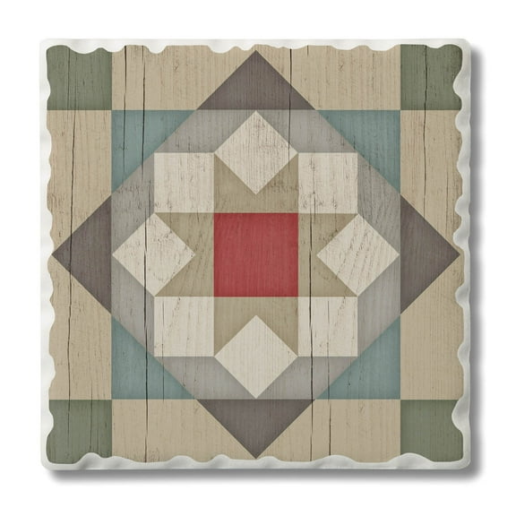 Thirstystone "Barn Star" Quilt Design Single Tumbled Tile Coaster