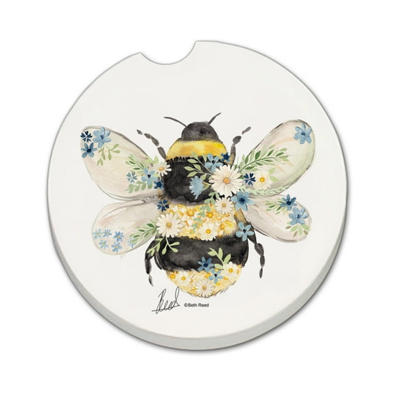 Thirstystone "Beautiful Bee" Single Absorbent Stone Car Coaster