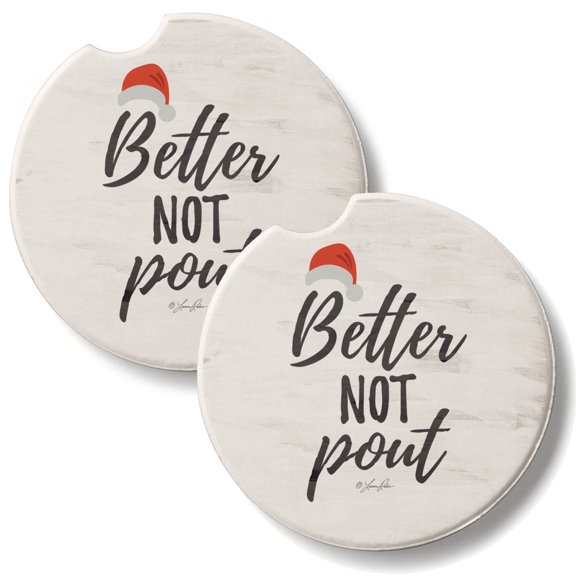 Thirstystone Better Not Pout 2 Pack Absorbent Car Coasters