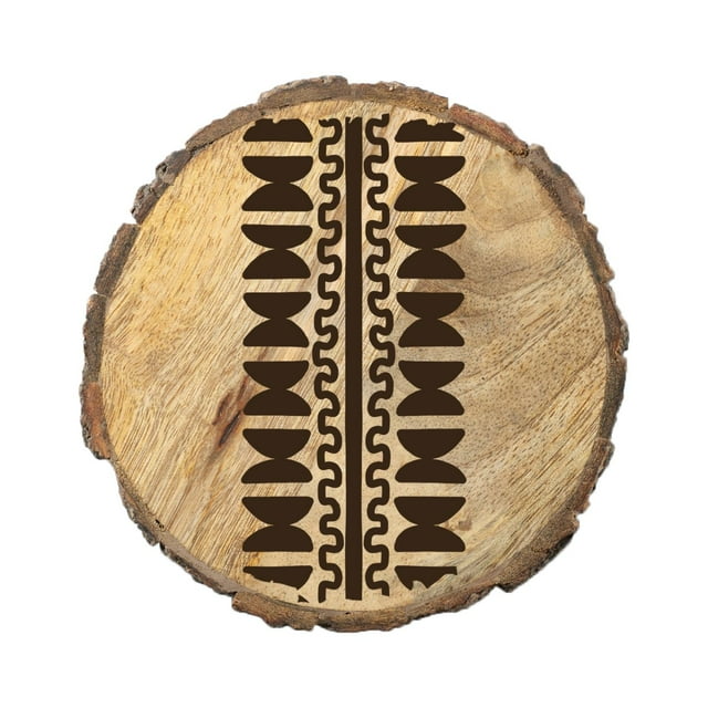 Thirstystone "Black Geometric" 4-Pack Mango Wood Bark Edge Coasters
