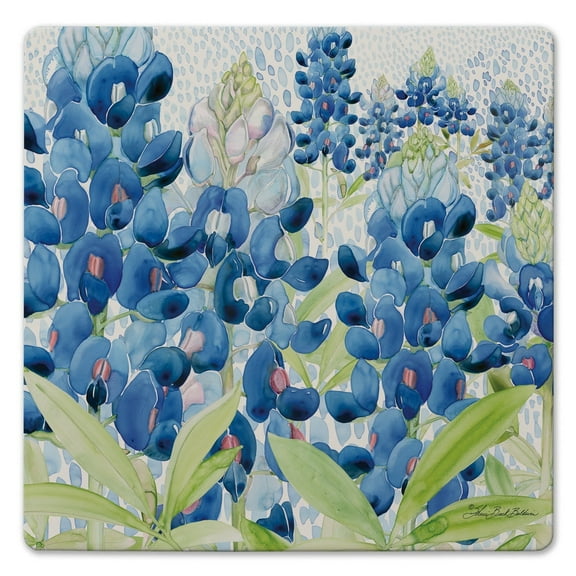 Thirstystone "Blue Floral" Decorative Cork Backed Stone Trivet 8" Square